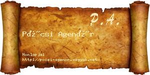 Pócsi Agenór névjegykártya